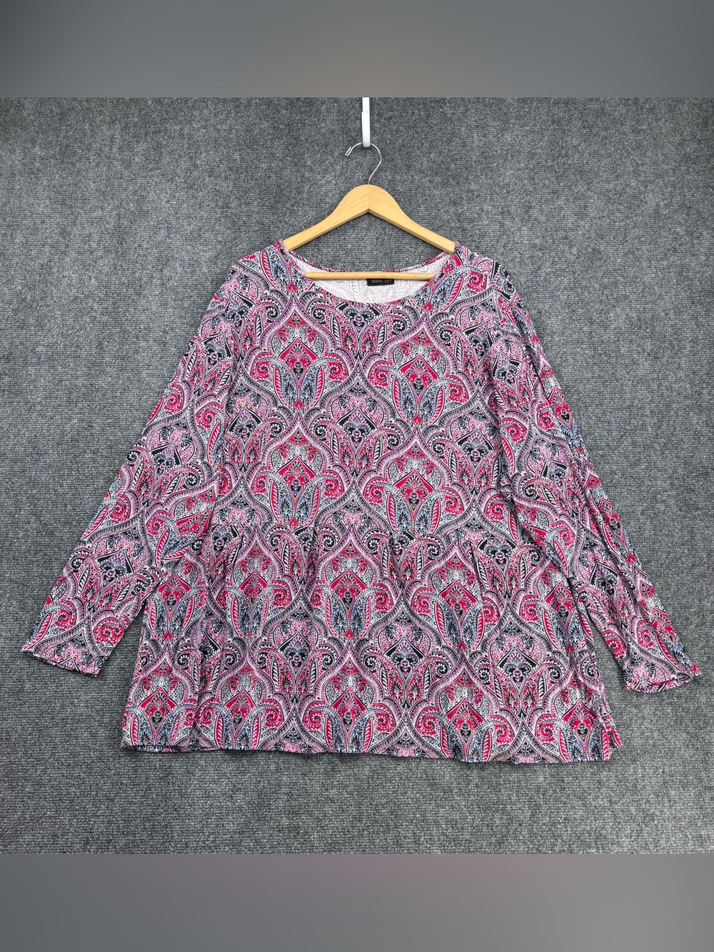 J Jill Wearever Soft Colorful Paisley Long Sleeve Top Women’s Plus 3X